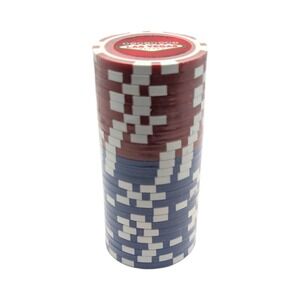 25pc Las Vegas Nevada Souvenir Poker Chips 10 Red 15 Blue NEW